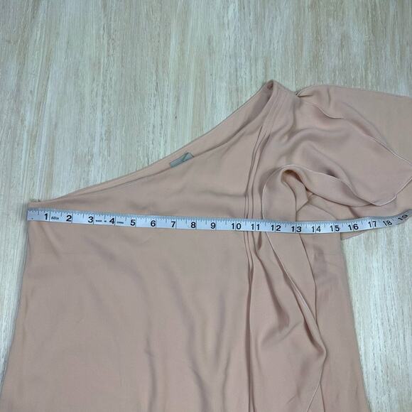 NWT ASOS Peach Cream Cocktail One Shoulder Sheath Ruffle Mini Dress 2 - Picture 10 of 14